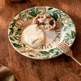 Emma Bridgewater Bring In The Green Mince Pies Medium Dinner Plate, 8.5 Inch