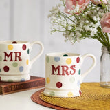 Emma Bridgewater Polka Dot 'Mr & Mrs' Set Of 2 1/2 Pint Mugs Boxed