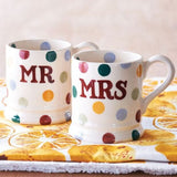 Emma Bridgewater Polka Dot 'Mr & Mrs' Set Of 2 1/2 Pint Mugs Boxed