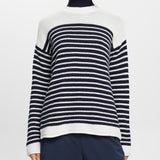 Esprit Breton Stripe Sweater in Off White
