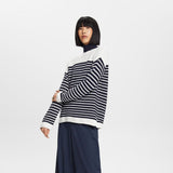Esprit Breton Stripe Sweater in Off White