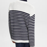 Esprit Breton Stripe Sweater in Off White
