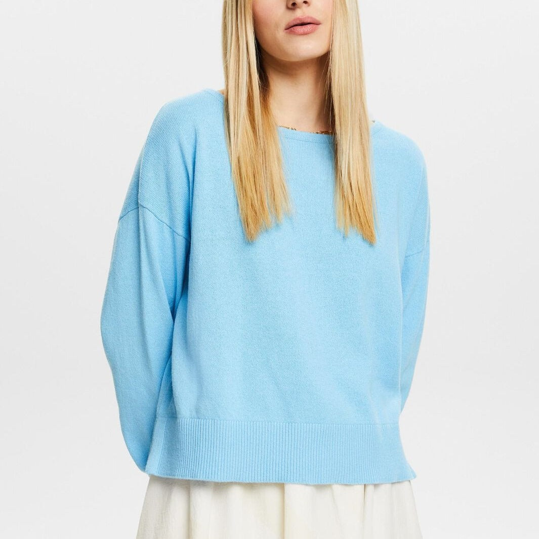 Esprit Cotton-Linen Sweater in Light Turquoise