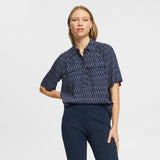 Esprit Crêpe Blouse With All-Over Pattern Navy