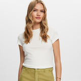 Esprit Crewneck T-shirt 100% cotton in Off White