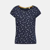 Esprit Floral T-Shirt With Rolled Edges Navy