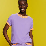 Esprit Linen blend t-shirt In Purple