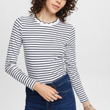 Esprit Long Sleeve Top With a Scalloped Neck