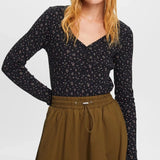 Esprit Patterned Pointelle Jersey Longsleeve