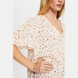 Esprit Patterned short sleeve blouse, cotton blend