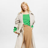 Esprit Pointelle cotton jumper Green
