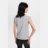 Esprit Striped Cotton T-Shirt In Navy