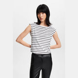 Esprit Striped Cotton T-Shirt In Navy