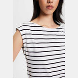 Esprit Striped Cotton T-Shirt In Navy