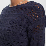 Esprit Structured sustainable cotton jumper Navy