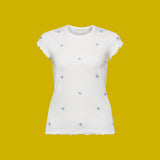 Esprit T-Shirt in White with Little Embroidery