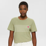Esprit T-shirt With Heart Print Light Khaki