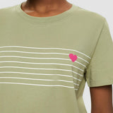 Esprit T-shirt With Heart Print Light Khaki