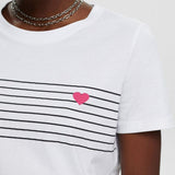 Esprit T-Shirt With Heart Print White