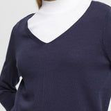 Esprit V-Neck Knit Sweater Navy