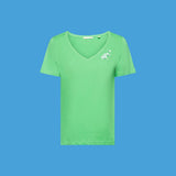 Esprit V-Neck T-Shirt With Floral Embroidery