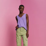 Esprit V-Necked Tank Top In Purple