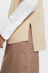 Esprit Wool Blend sweater Short Sleeves in Beige