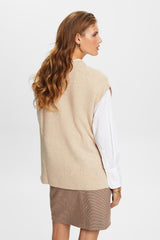 Esprit Wool Blend sweater Short Sleeves in Beige