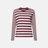 Esprit Striped Long-Sleeve Top in Aubergine