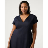 Estelle Abbie Denim Midi Dress in Indigo Noir