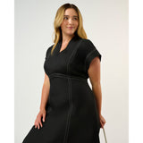 Estelle Arden Contrast Stitch Dress in Black