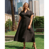 Estelle Arden Contrast Stitch Dress in Black