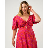 Estelle Aura Falls Cotton Dress in Winter Berry