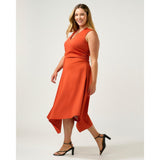 Estelle Carmen Ruched Dress in Tangerine