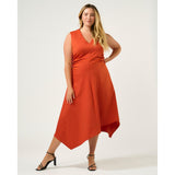 Estelle Carmen Ruched Dress in Tangerine