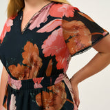 Estelle Elena Floral Top in Navy/Peony