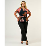 Estelle Elena Floral Top in Navy/Peony