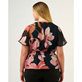 Estelle Elena Floral Top in Navy/Peony