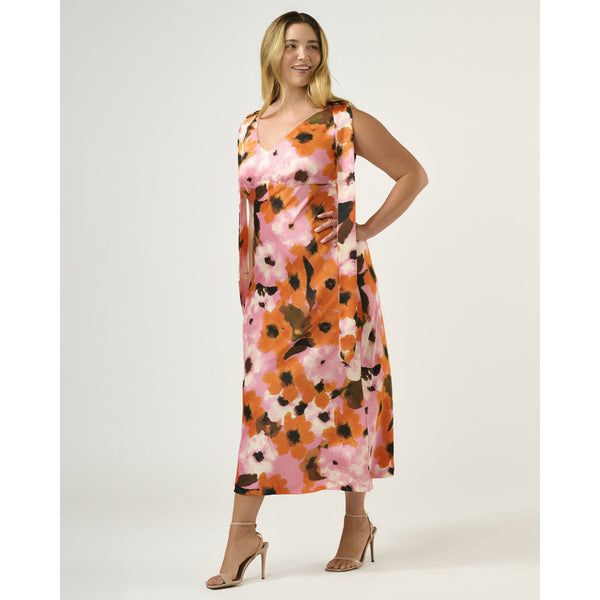 Estelle Freya Satin Dress in Peony/Mandarin