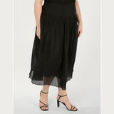 Estelle Gwen Drop Waist Skirt In Poly Black