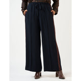 Estelle Jessie Tie Waist Pant in Navy/Brown Stripe