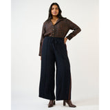 Estelle Jessie Tie Waist Pant in Navy/Brown Stripe