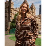Estelle Josie Geometric Shirt in Cedar/Crème