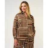 Estelle Josie Geometric Shirt in Cedar/Crème