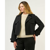Estelle Jude Cropped Trench Jacket in Black