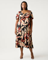 Estelle Laura Puff Sleeve Dress in Berry Floral