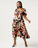 Estelle Laura Puff Sleeve Dress in Berry Floral