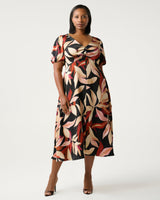 Estelle Laura Puff Sleeve Dress in Berry Floral