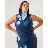 Estelle Mayla High Neck Dress in Midnight Blue Azure