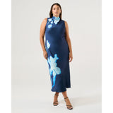 Estelle Mayla High Neck Dress in Midnight Blue Azure